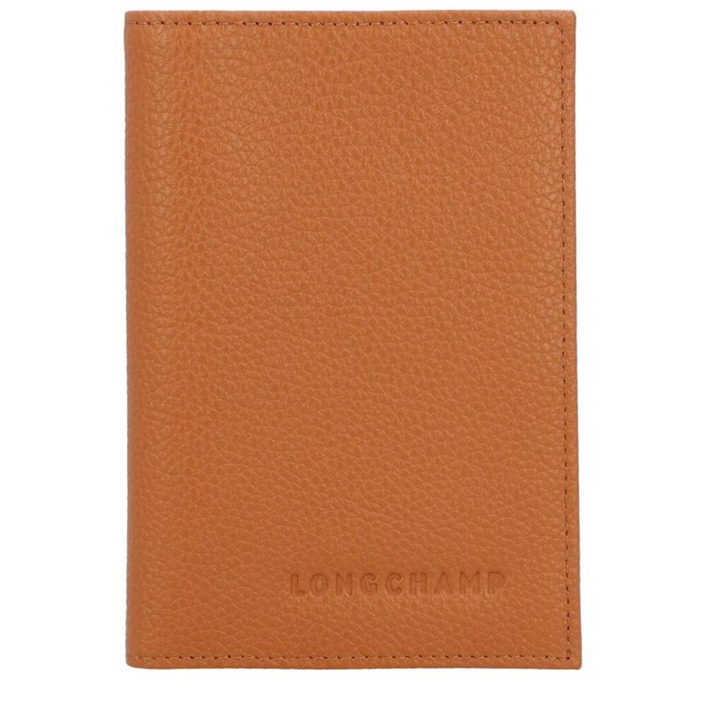Longchamp Le Foulonne Leather Card Case, Brown